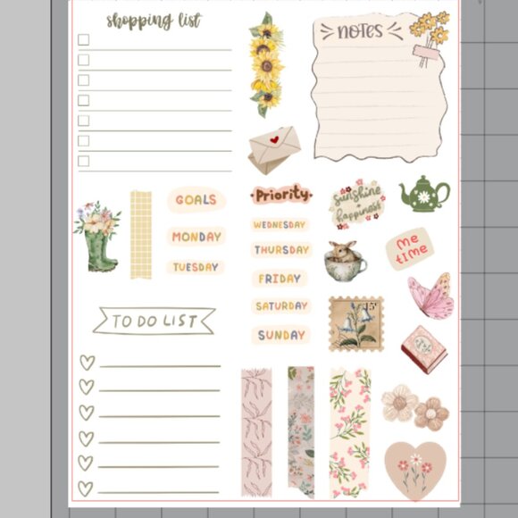 Hand Crafted Other - Handmade Cottagecore Themed Planner Stickers, journal, Calendar, organize